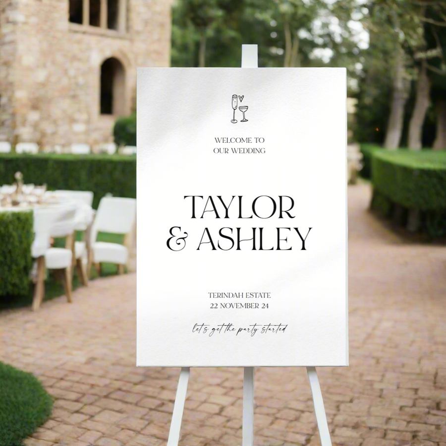 Vows and Vino Welcome Sign 60x90cm