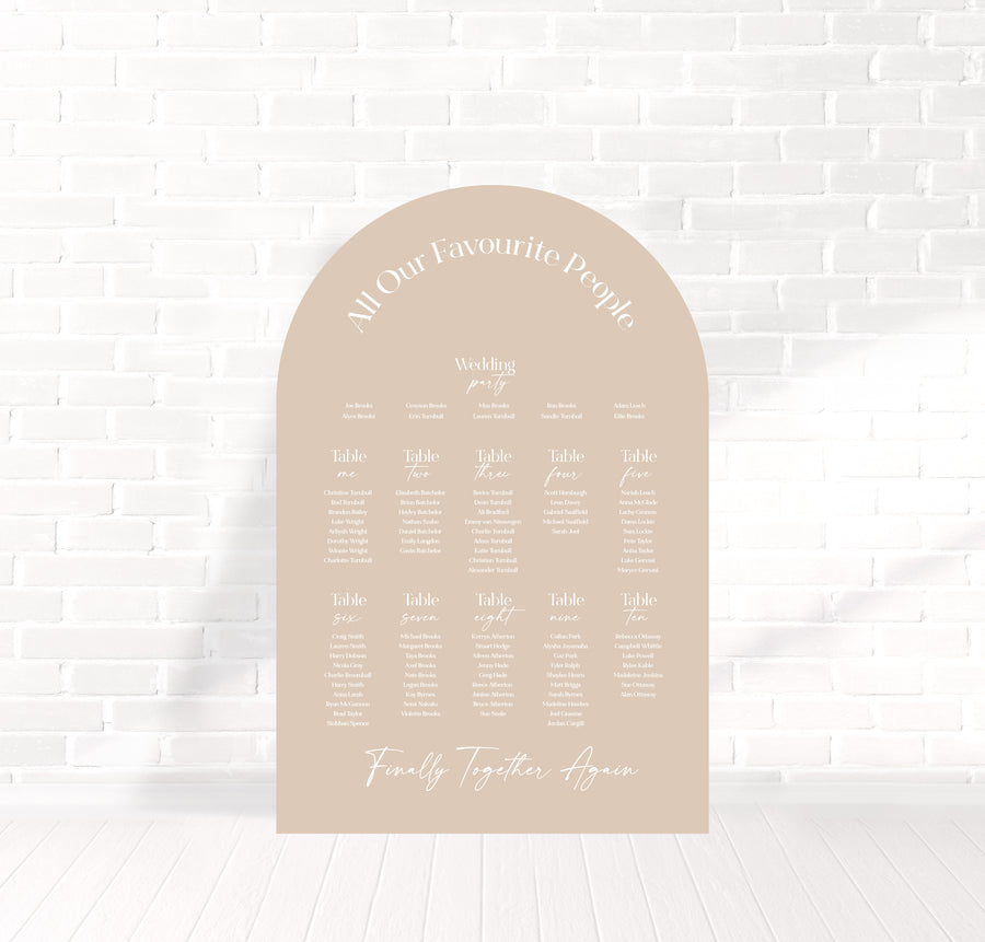 Favourite People Seating Chart 60x90cm