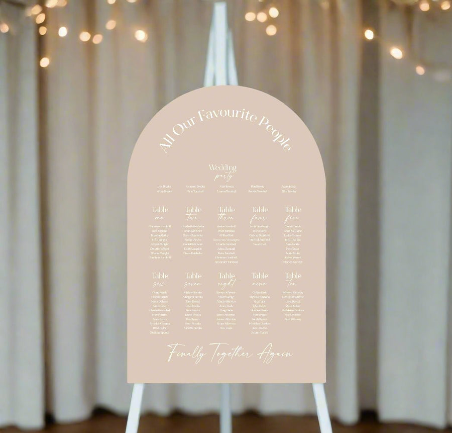 Favourite People Seating Chart 60x90cm
