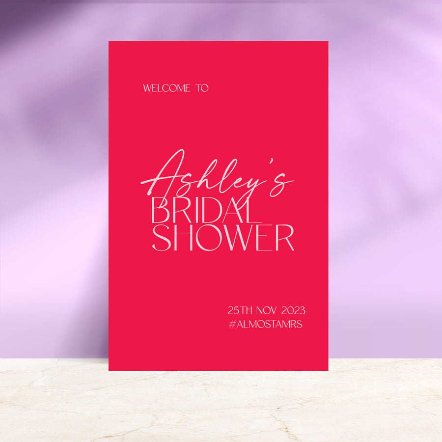 Bold Bridal Shower Welcome Sign 60x90cm