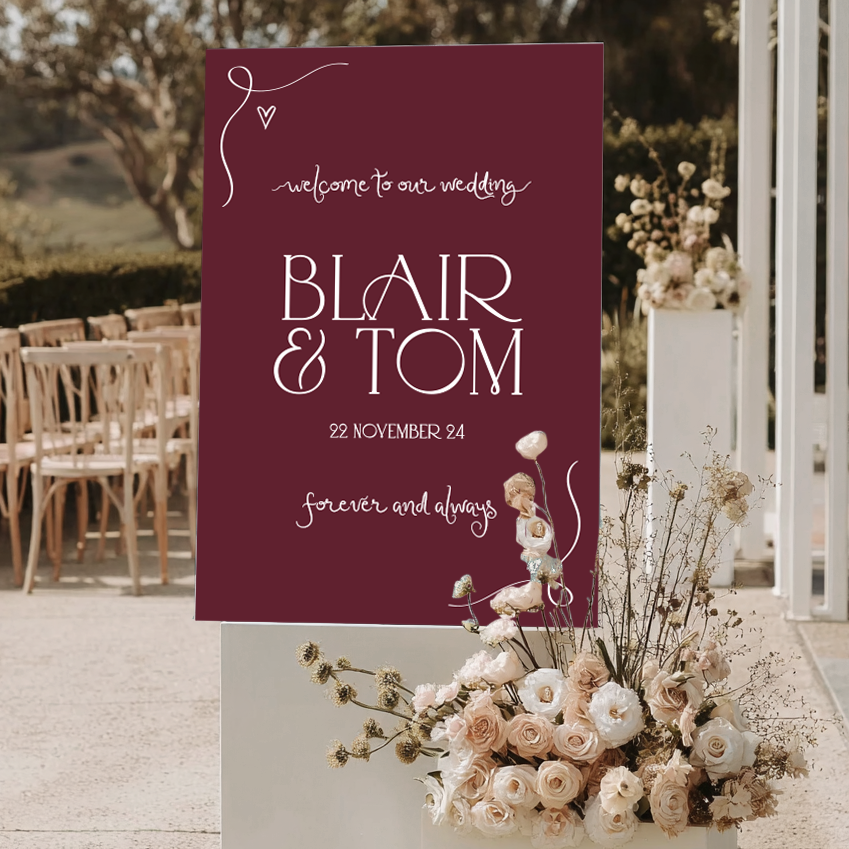 Chic Sketch Welcome Sign 60x90cm