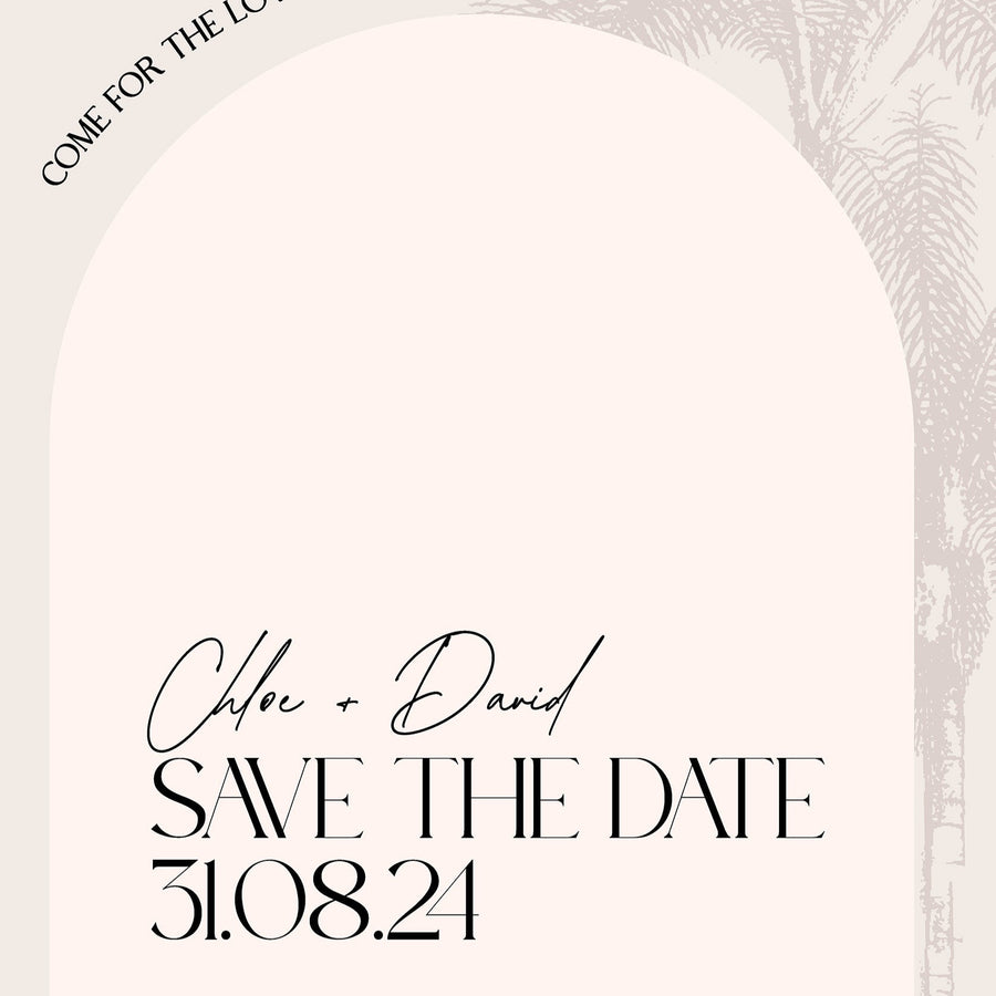 Digital E-vite: Modern Tropical Save the date
