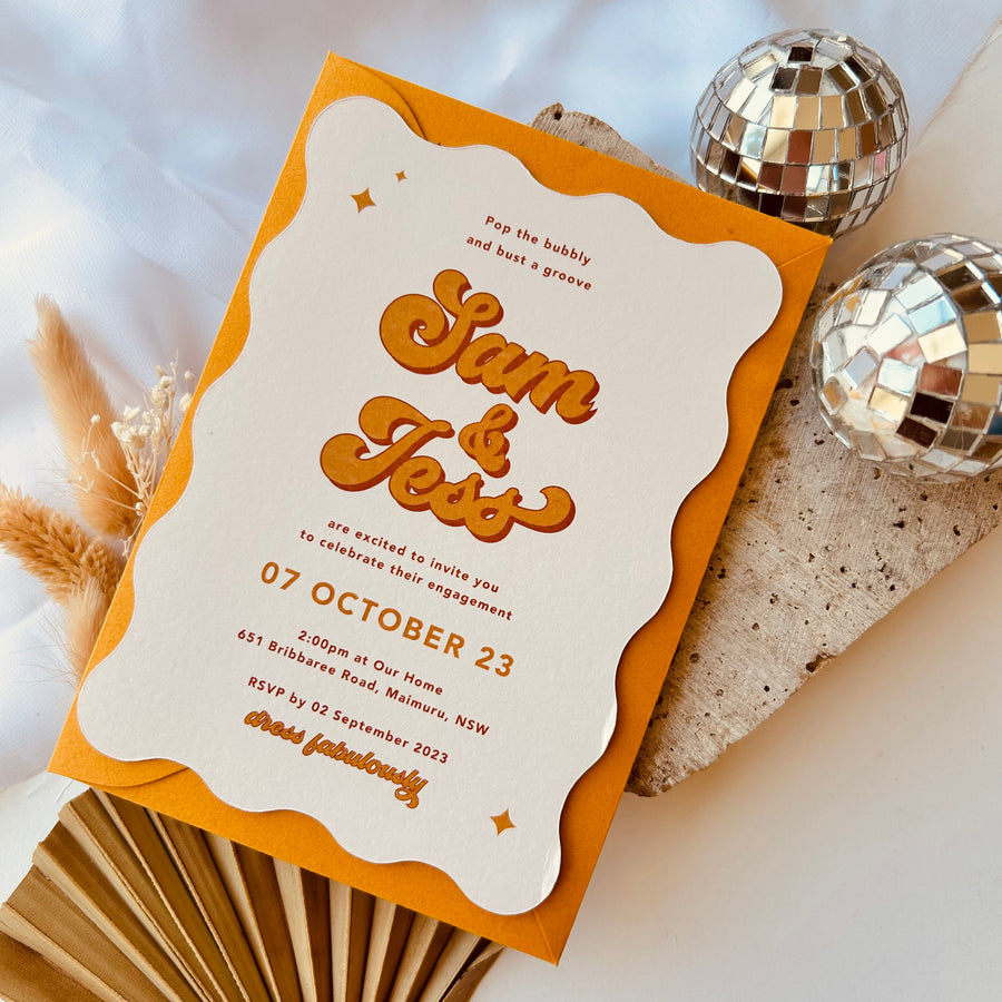 Disco Engagement Invitation