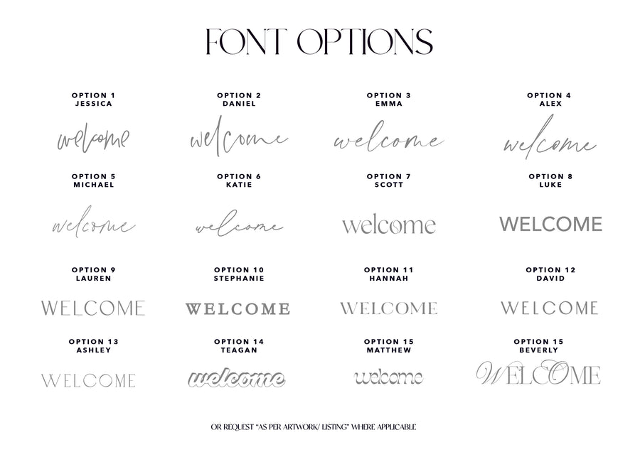 Modern Welcome Sign 60x90cm