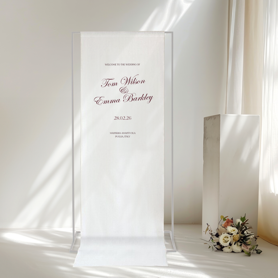 Deep Love Linen Fabric Welcome Sign