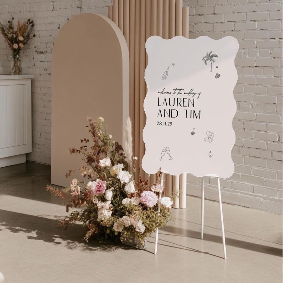 Tropical Sketch Welcome Sign 60x90cm
