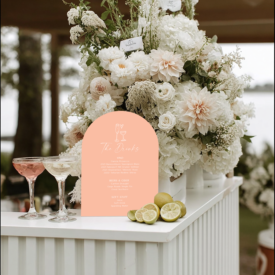 Vows and Vino Arch Bar Sign