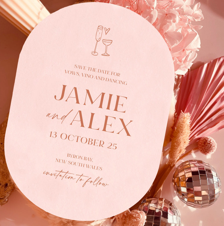 Double Arch Vows and Vino Save the Date