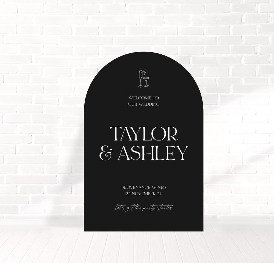 Vows and Vino Welcome Sign 60x90cm