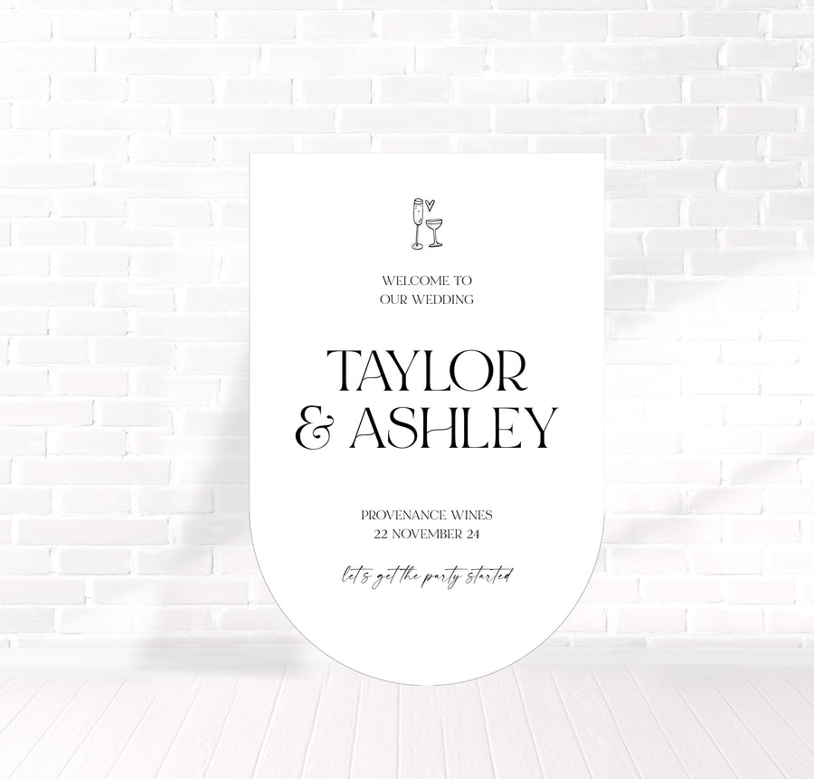 Vows and Vino Welcome Sign 60x90cm