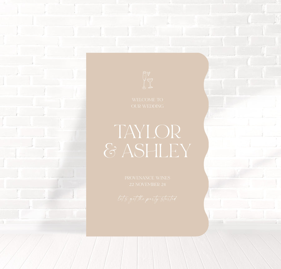 Vows and Vino Welcome Sign 60x90cm