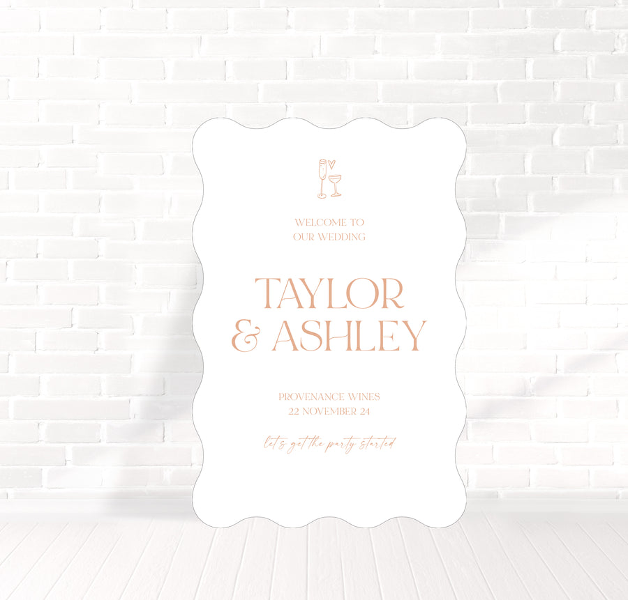 Vows and Vino Welcome Sign 60x90cm
